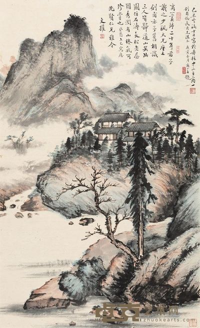 王商一 长松老屋图 74×45cm