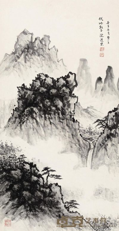 沈进思 山水 73×37cm
