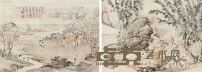 孔伯明 人物 29×39cm×2