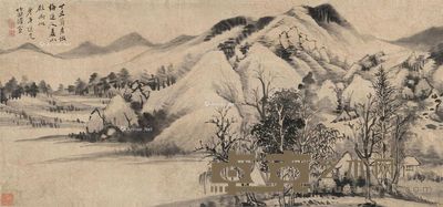 薛竹田 山水 25×53cm