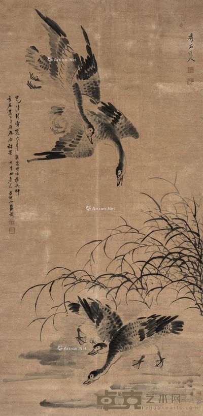 梁聪 芦雁 241×119cm