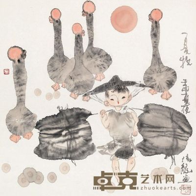 梁培龙 夏牧 45×45cm