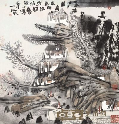 钟鸣京 山水 69.5×68cm
