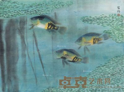 苏百钧 三鱼图 69×80cm