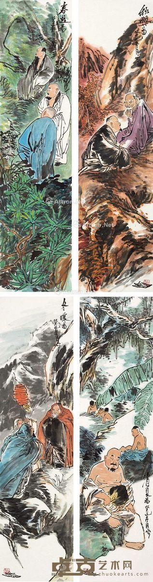 陈侗 人物 138×34cm×4