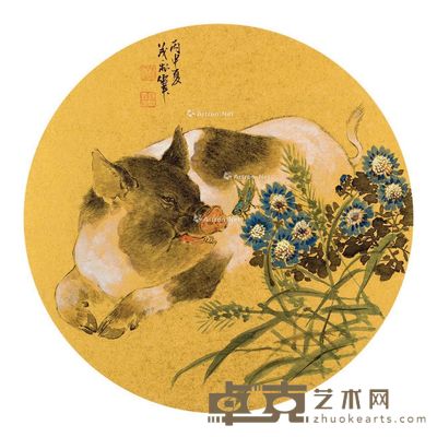 王茂飞 猪 直径31.5cm