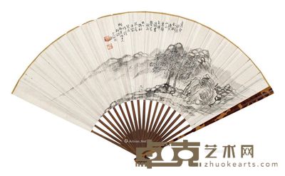 包科骏 山水 书法 19×55cm