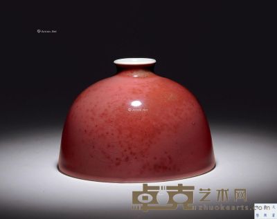 清康熙 豇豆红太白尊 高12.5cm