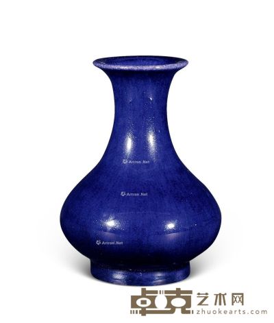 清早期 茄皮紫釉撇口瓶 高12cm