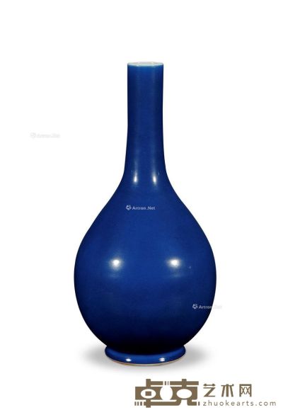 清乾隆 蓝釉胆瓶 高53cm
