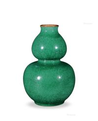 清中期 绿釉葫芦瓶