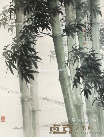 卢坤峰  方增先 竹子 123×94cm