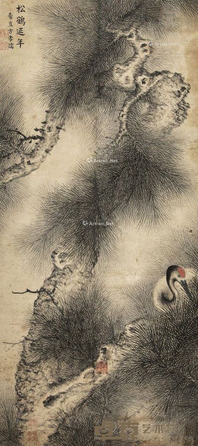 方孝孺 松鹤 126.5×56.5cm