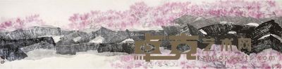 李义弘 桃花古厝 34.5×136.5cm
