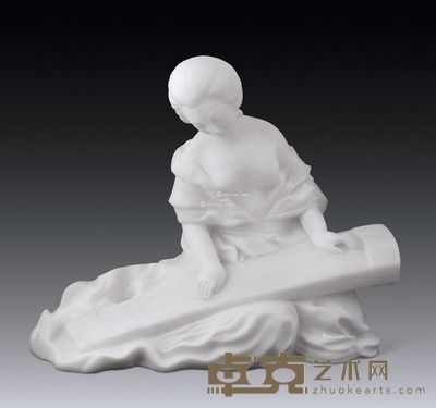杜雷 汉白玉雕《高山流水》 36×29.5cm