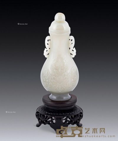 刘晨晨 西番莲纹赤龙双耳瓶 高13.5cm