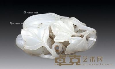 清 白玉镂雕瓜形珮 5×3cm