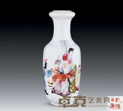 民国 粉彩祝寿图瓶 高28.5cm