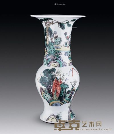 清光绪 五彩人物凤尾尊 高44.5cm