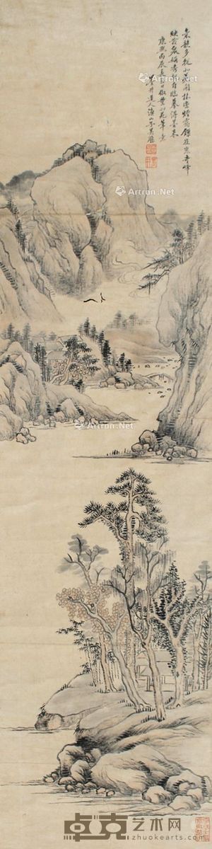 吴历  山水 129×31cm