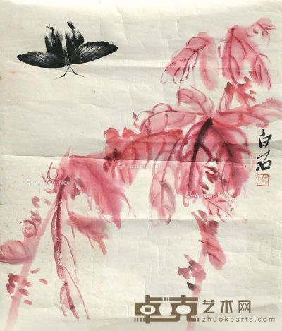 齐白石  花蝶图 41×35cm