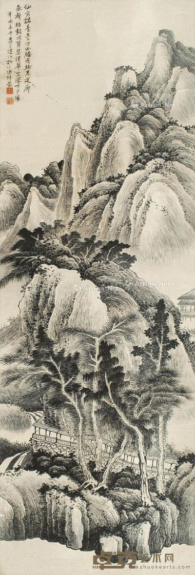 李上达 山水 168×52cm