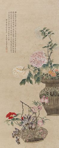 缪嘉惠 篮花图