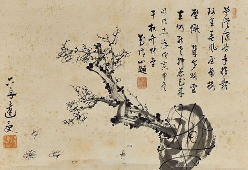 梅花 镜心 水墨纸本