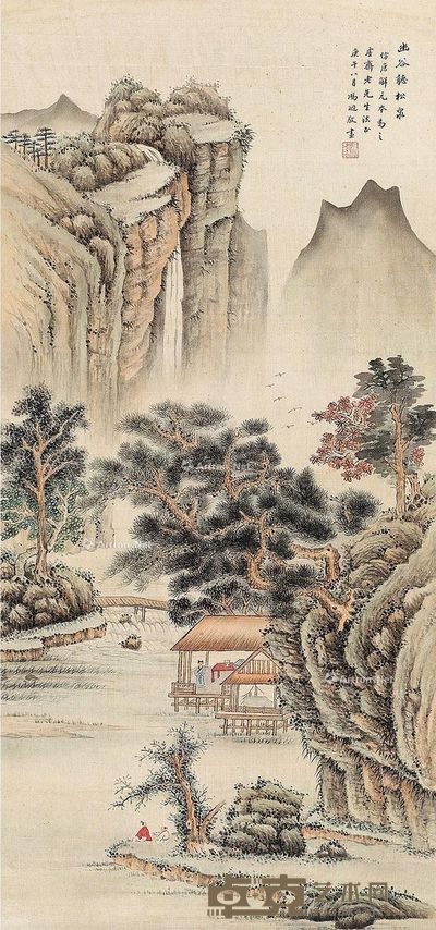 冯超然 幽谷听松泉 86×41cm