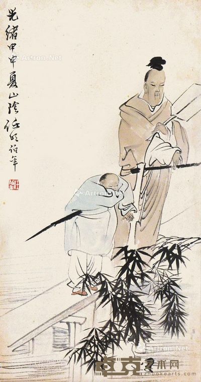 任伯年 人物 56×29cm
