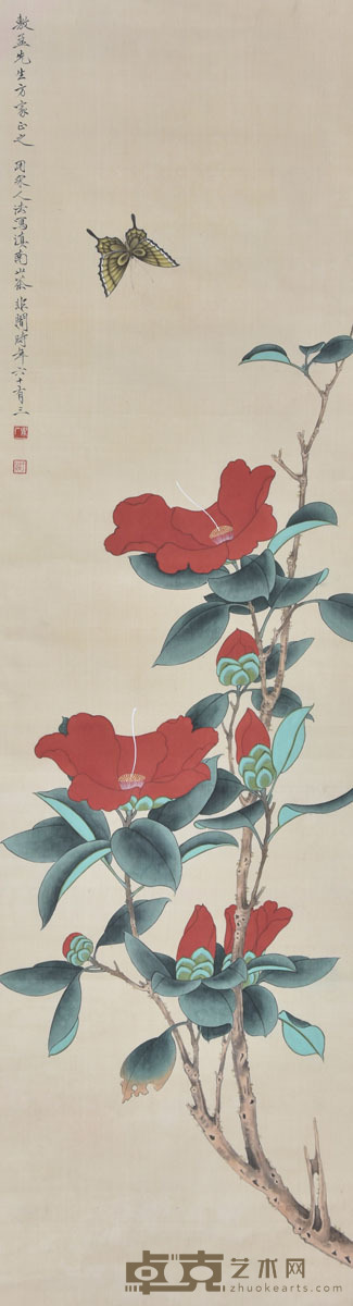 于非闇 花蝶图 127×35cm 约4.0平尺