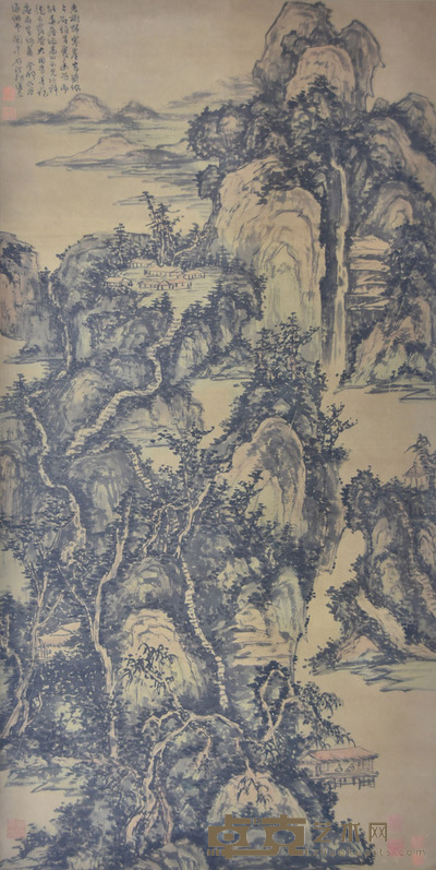 石溪 深山人家 135×68cm 约8.3平尺