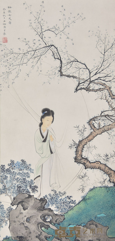 陈少梅 梅影女史图 65×30cm 约1.8平尺