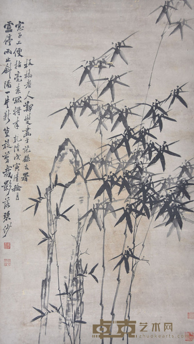 郑板桥 墨竹 145×82cm 约10.7平尺