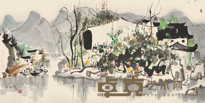 吴冠中 风景 68×137cm 约8.4平尺