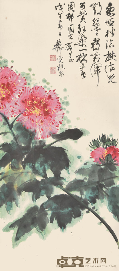 谢稚柳 花鸟 81×35cm 约2.6平尺