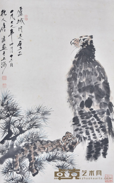唐雲 松鹰图 90×55cm 约4.5平尺