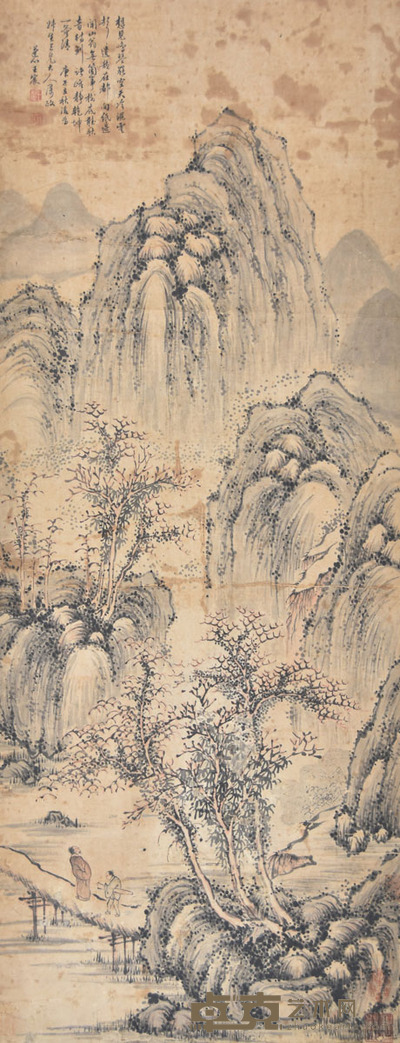 王宸 秋林图 108×41cm 约4.0平尺