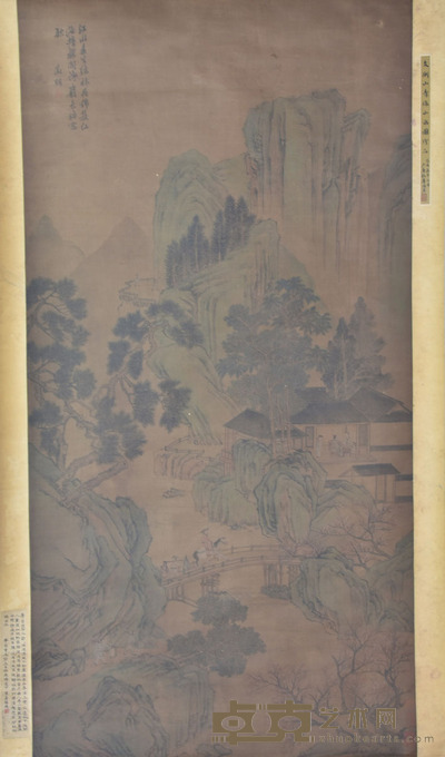 文徵明 春山行旅图 152×76cm 约10.4平尺