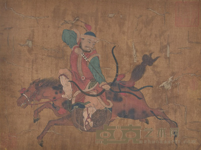 佚名 胡人狩猎图 22×30cm 约0.6平尺