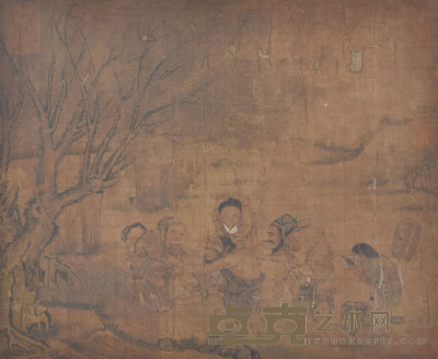 佚名 闲逸图 39×47cm 约1.6平尺