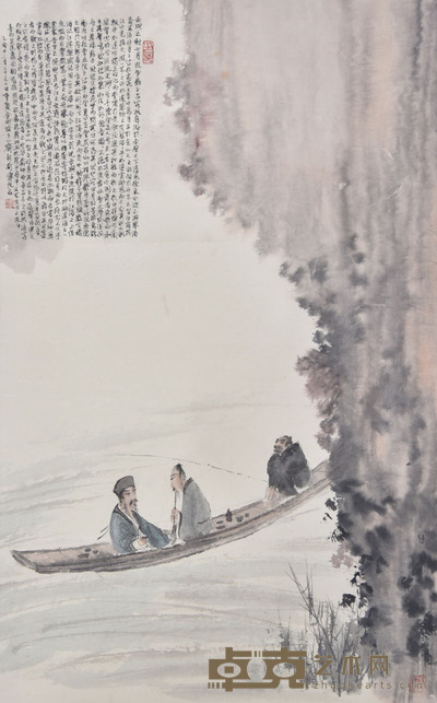 傅抱石 泛舟图 87×54cm 约4.2平尺