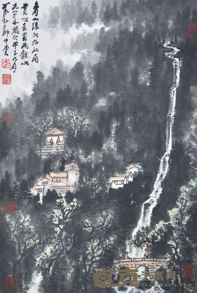 李可染 青绿山水 67×45cm 约2.7平尺