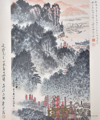 宋文治 扬子江畔 70×45cm 约2.8平尺