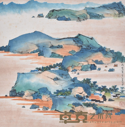 王季迁 山水 50×50cm 约2.3平尺