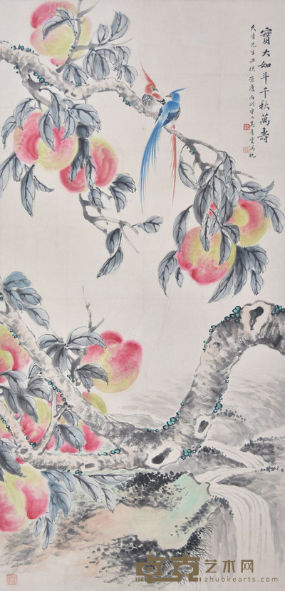 吴青霞 千秋万寿 109×53cm 约5.2平尺