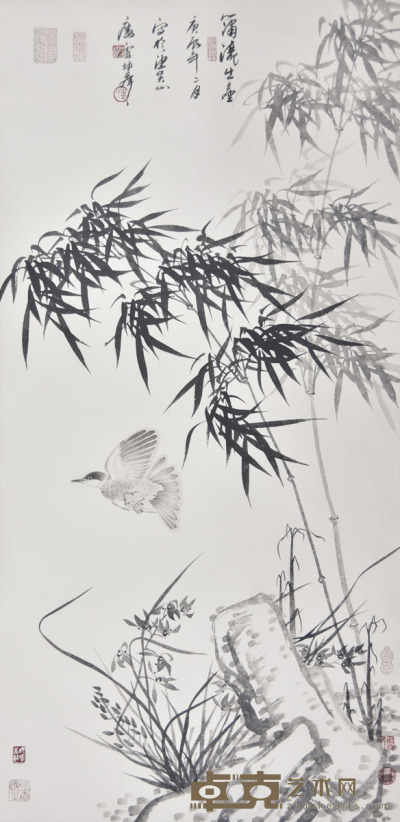卢坤峰 花鸟 131×64cm 约7.5平尺