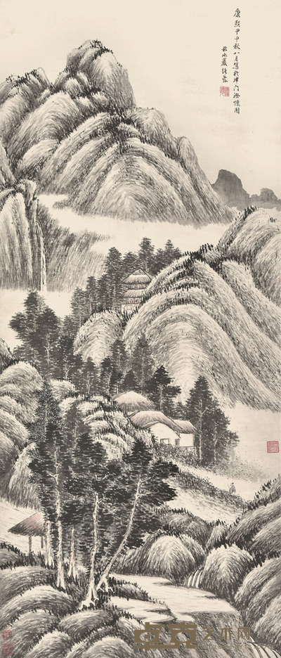 严绳荪 秋山深处 131×55cm 约6.5平尺