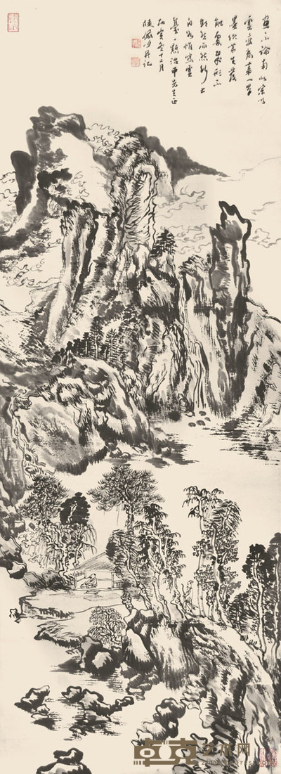 陆俨少 山水 128×46cm 约5.3平尺