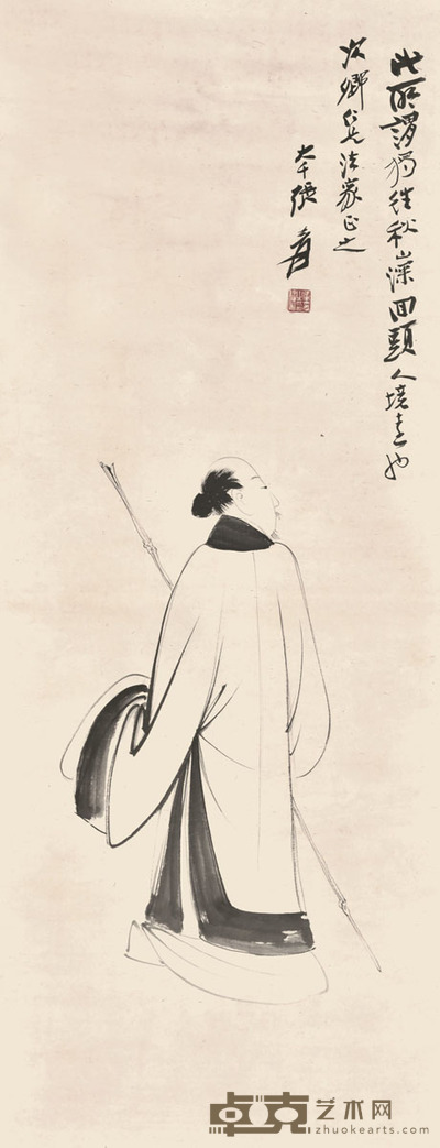 张大千 高士图 104×40cm 约3.7平尺